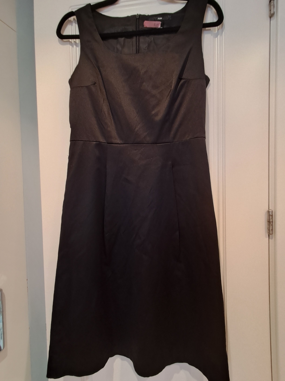 H&M Black Sleeveless Square Neck A-Line Dress W/ Full Lining-Little Black Dress